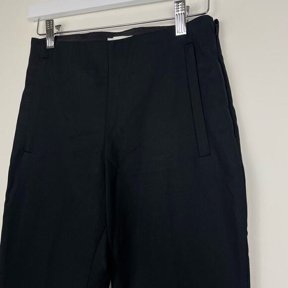 COS black high rise trouser elastic waistband straight leg zipper ankle size 4 - Picture 3 of 7
